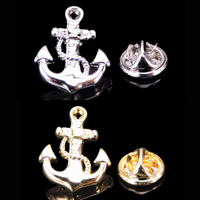 Streetwear Brand Backpack - Copper material boat anchor brooch fashion